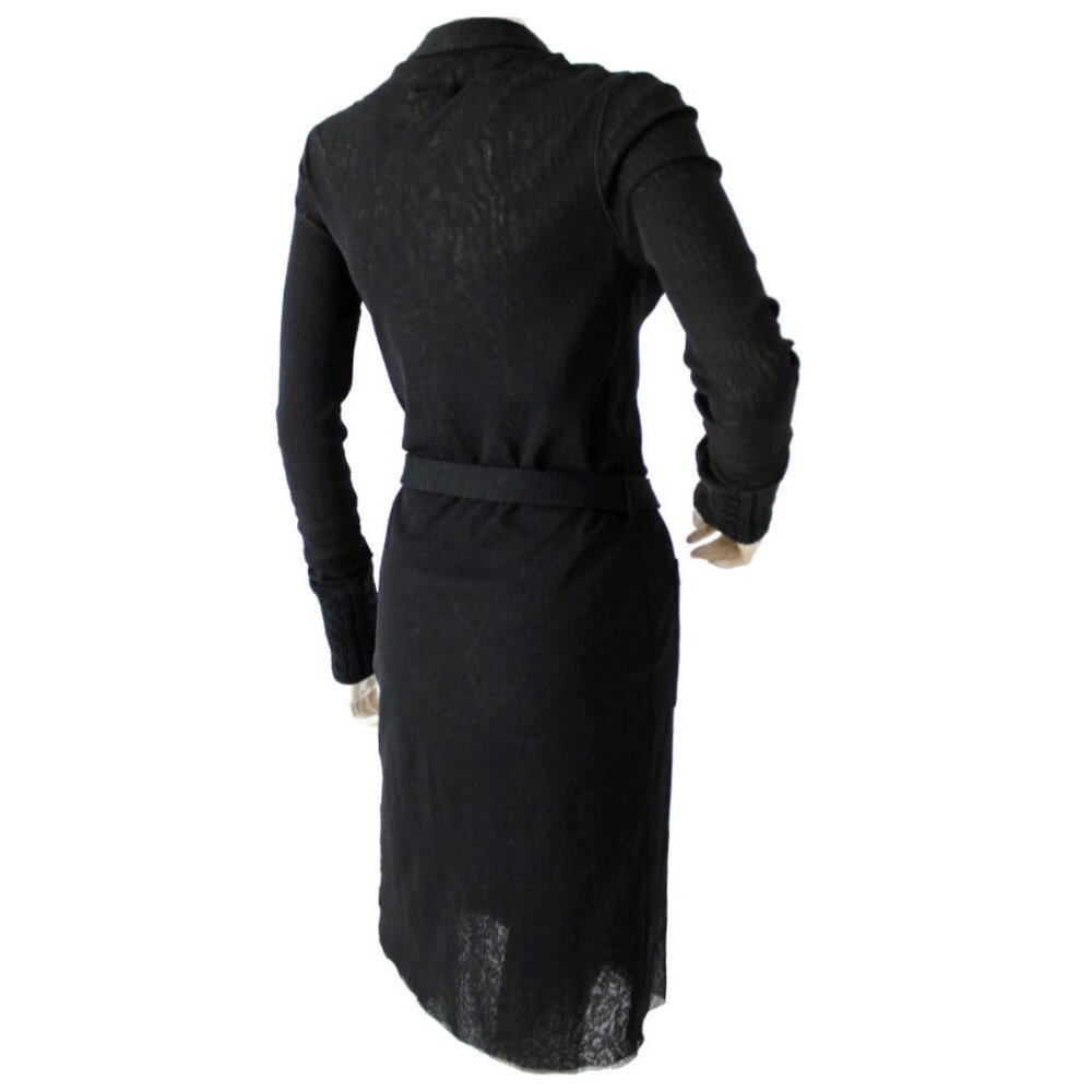 Vintage JEAN PAUL GAULTIER SOLEIL Black Cardigan w/Detachable Fur Collar - Picture 9 of 10